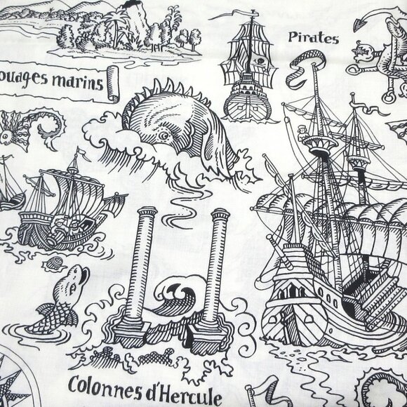 Auth HERMES Carre Geant/Carres 140 - Cream Black Cashmere Silk Scarf - Picture 4 of 6